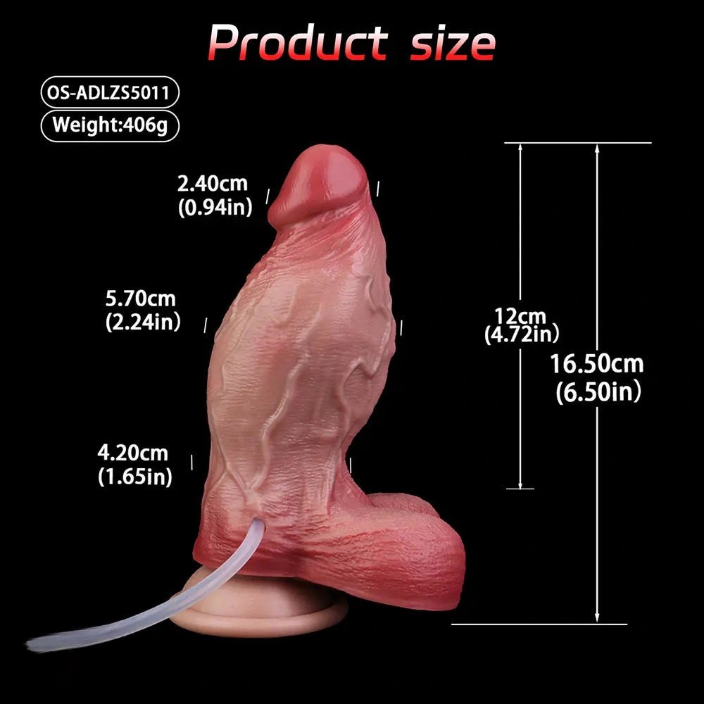 Flesh silicone dildo with syringe and airbag, photo 9