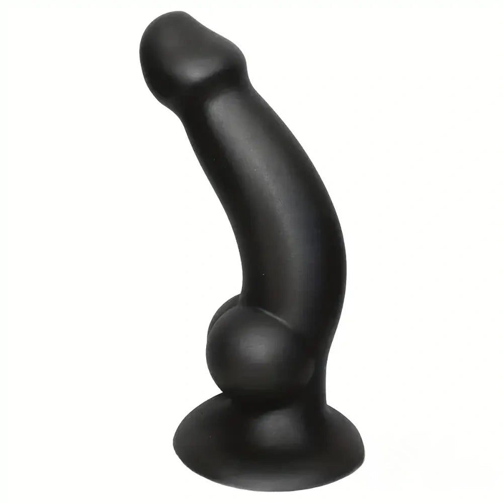 Black silicone dog knot dildo with suction cup base