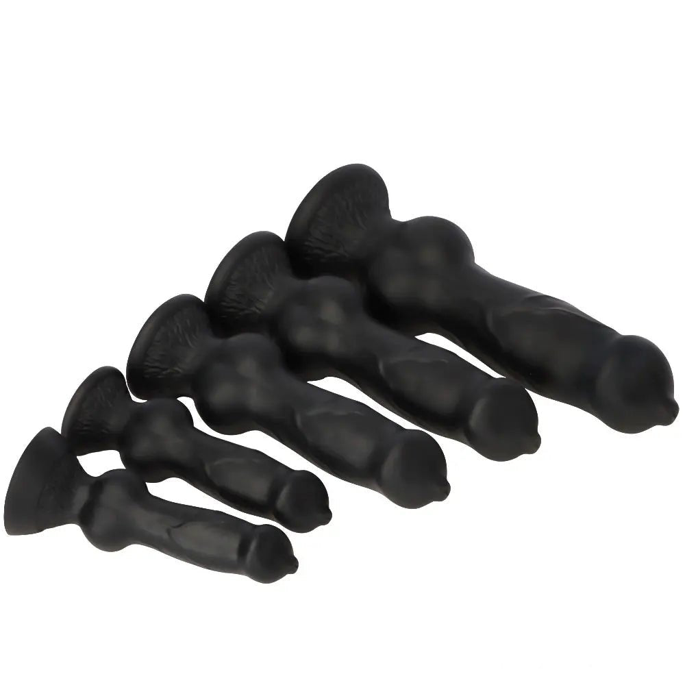 Black silicone dog knot dildo, photo 10