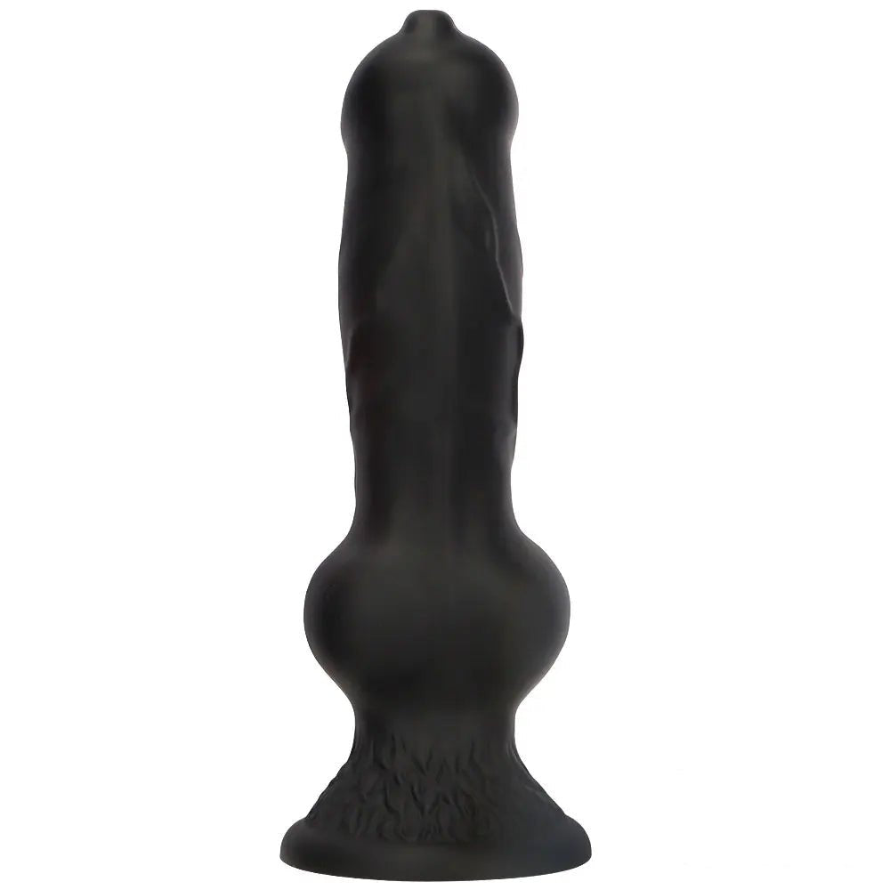 Black silicone dog knot dildo, photo 12