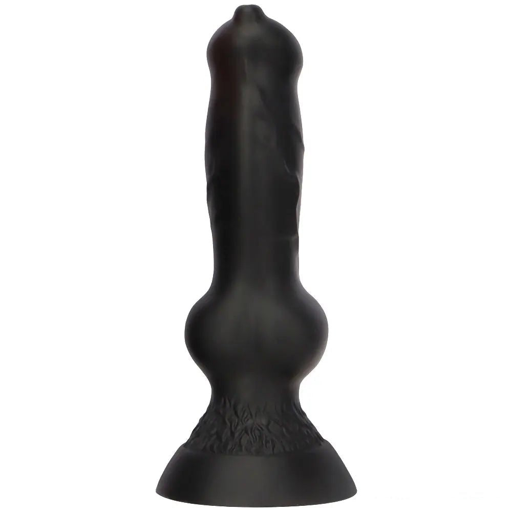 Black silicone dog knot dildo, photo 13