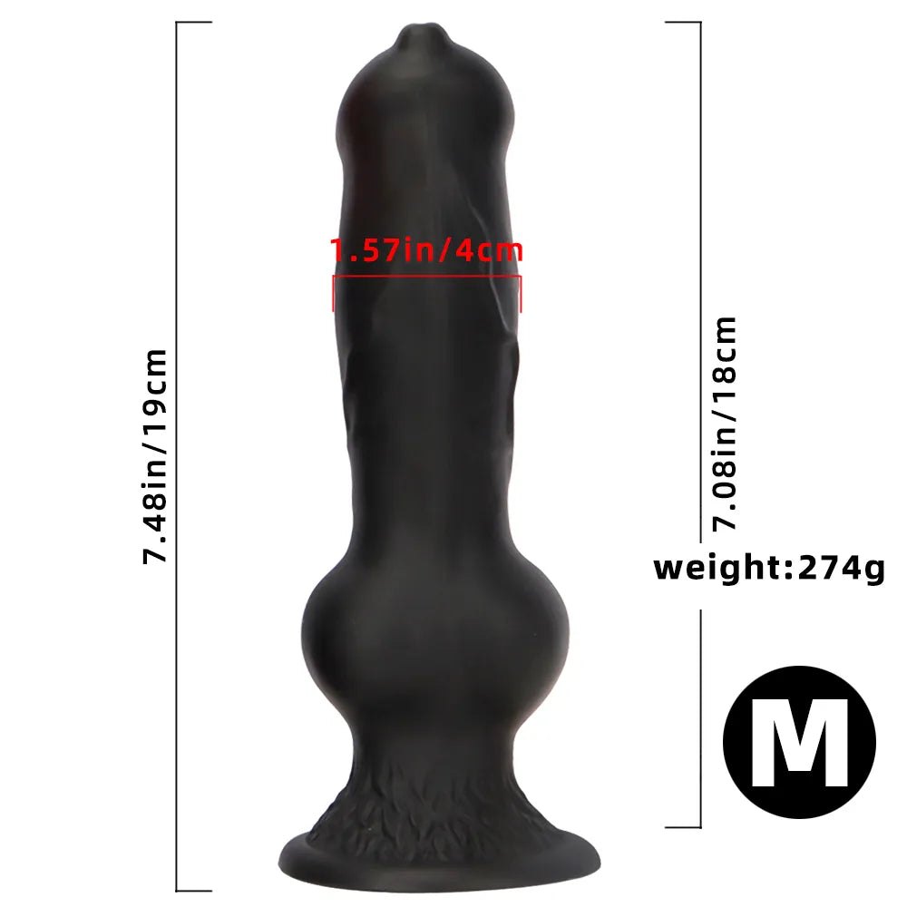 Black silicone dog knot dildo, photo 17