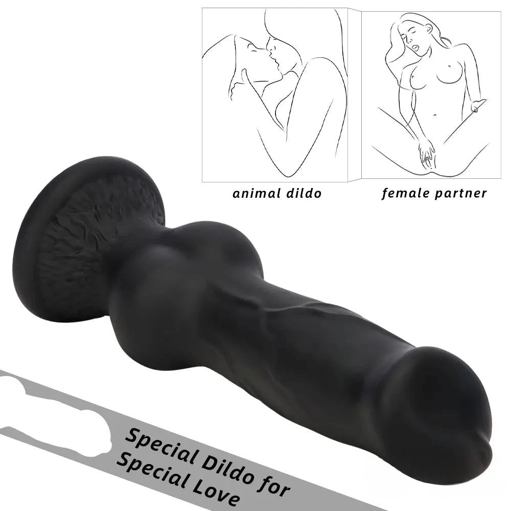 Black silicone dog knot dildo, photo 3
