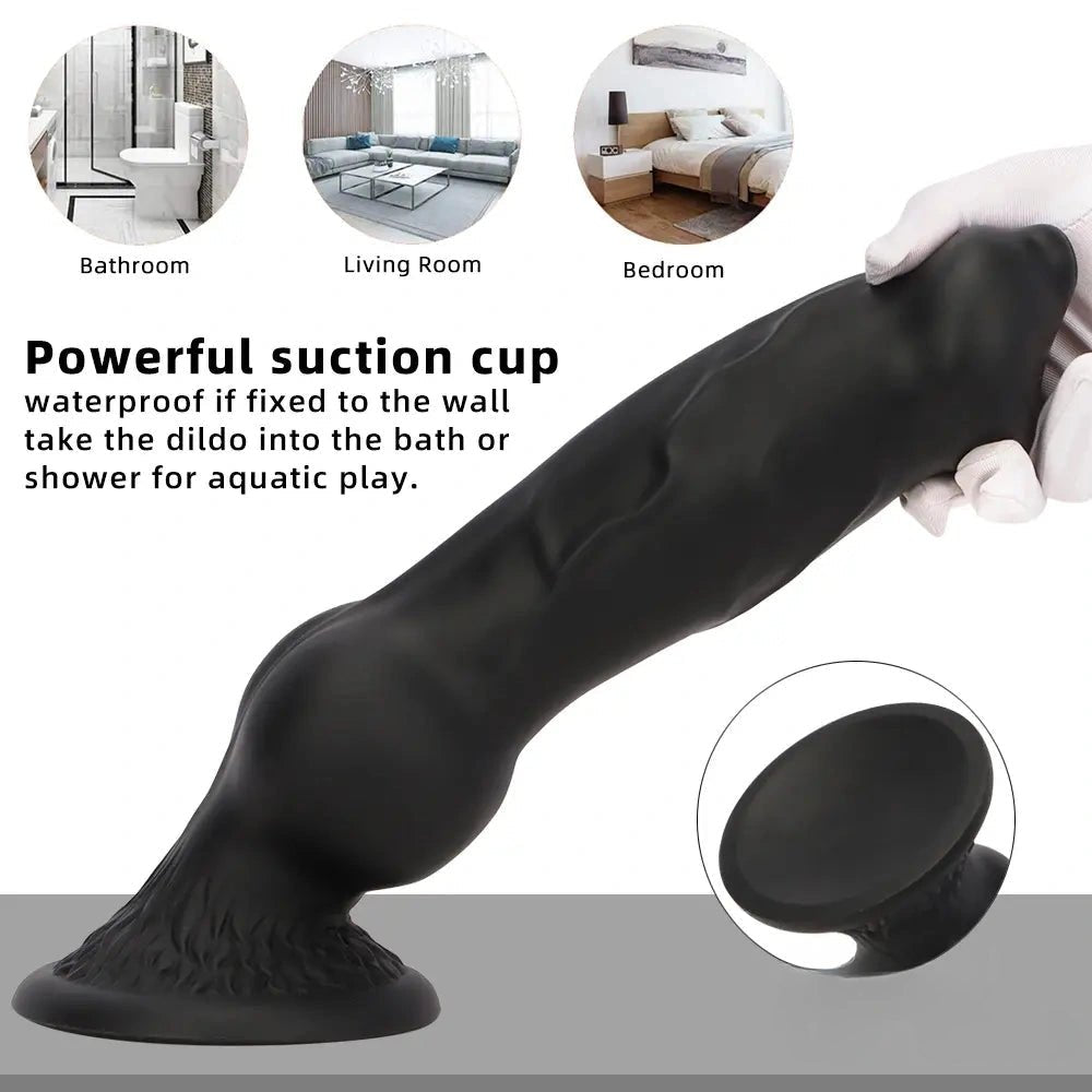 Black silicone dog knot dildo, photo 4