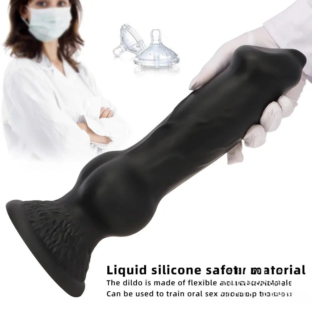 Black silicone dog knot dildo, photo 5