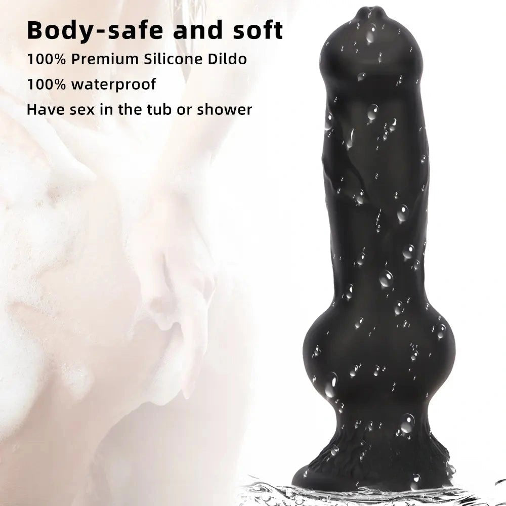 Black silicone dog knot dildo, photo 6