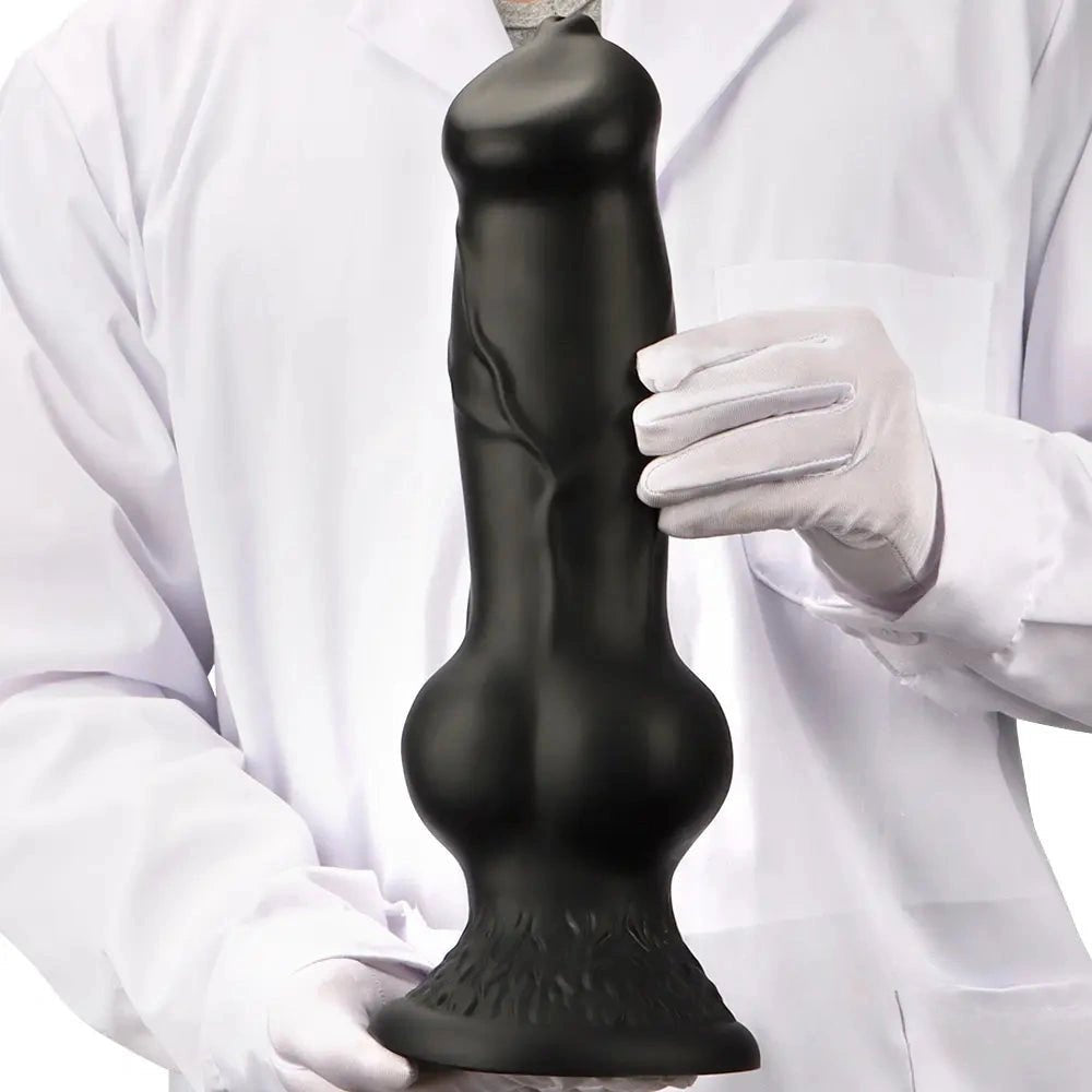 Black silicone dog knot dildo, photo 7