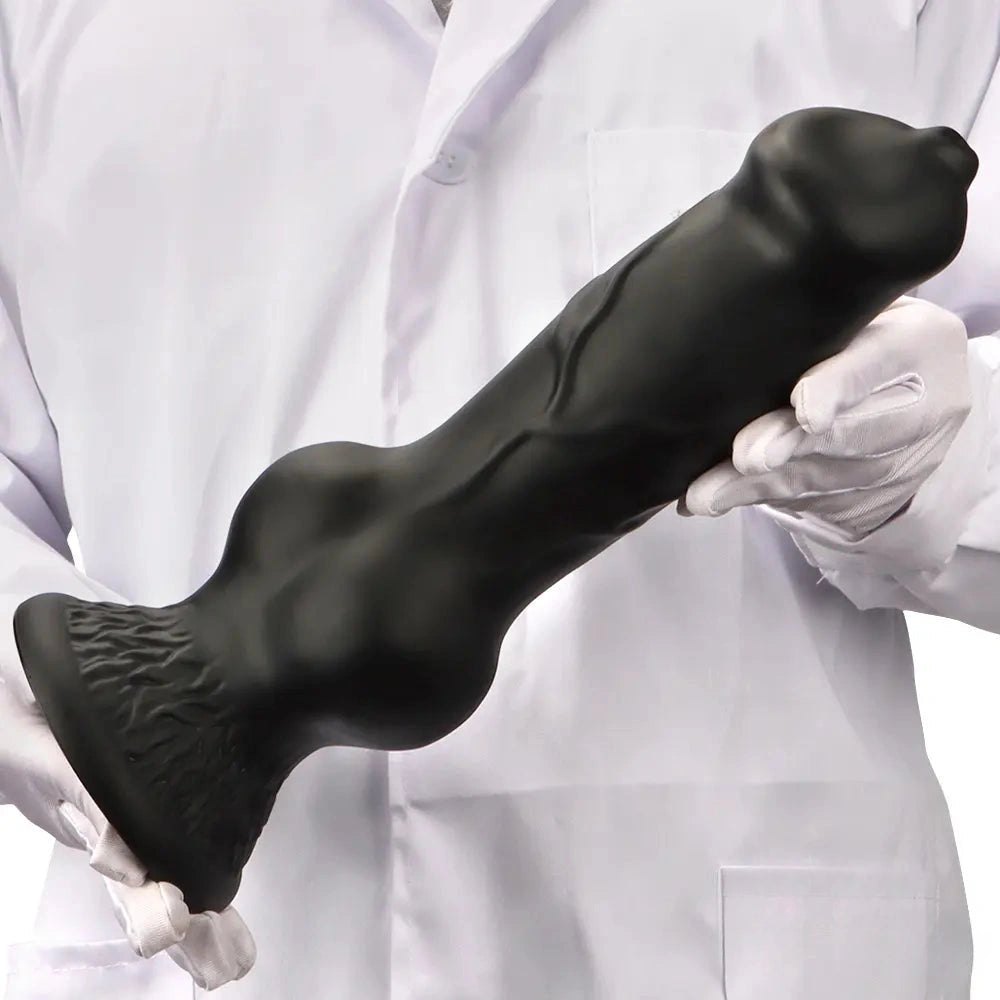 Black silicone dog knot dildo, photo 8