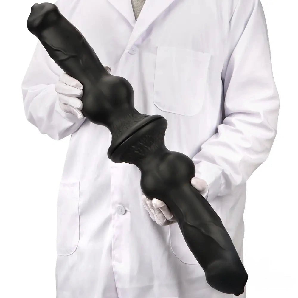 Black silicone dog knot dildo, photo 9