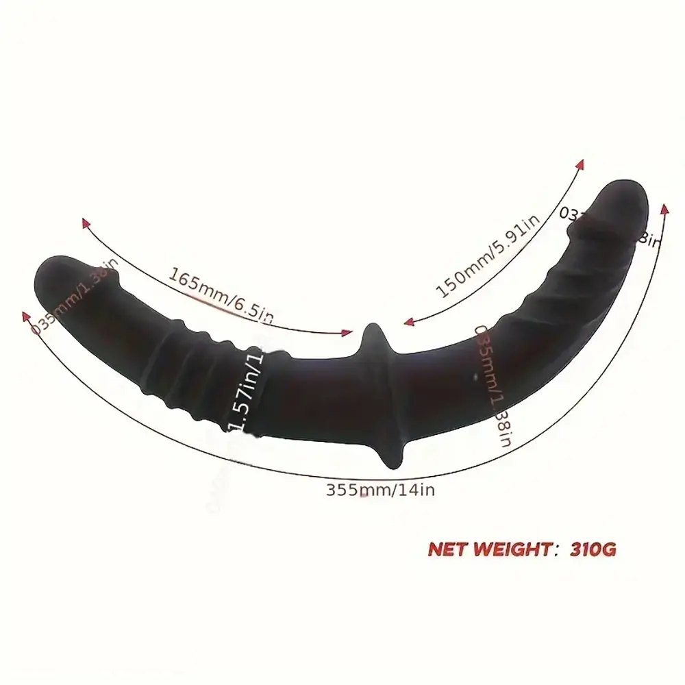 Silicone double ended dildo with suction cup base, photo 6