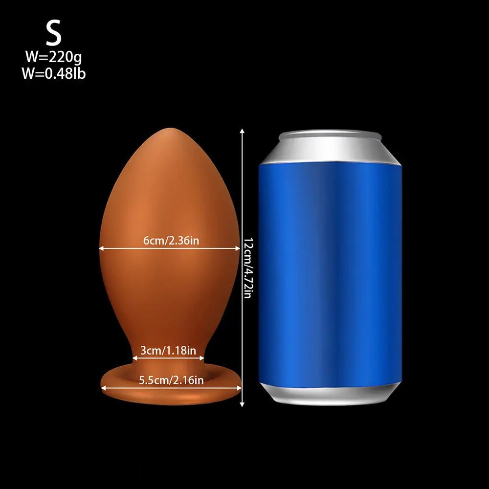 Gold silicone egg-shaped butt plug