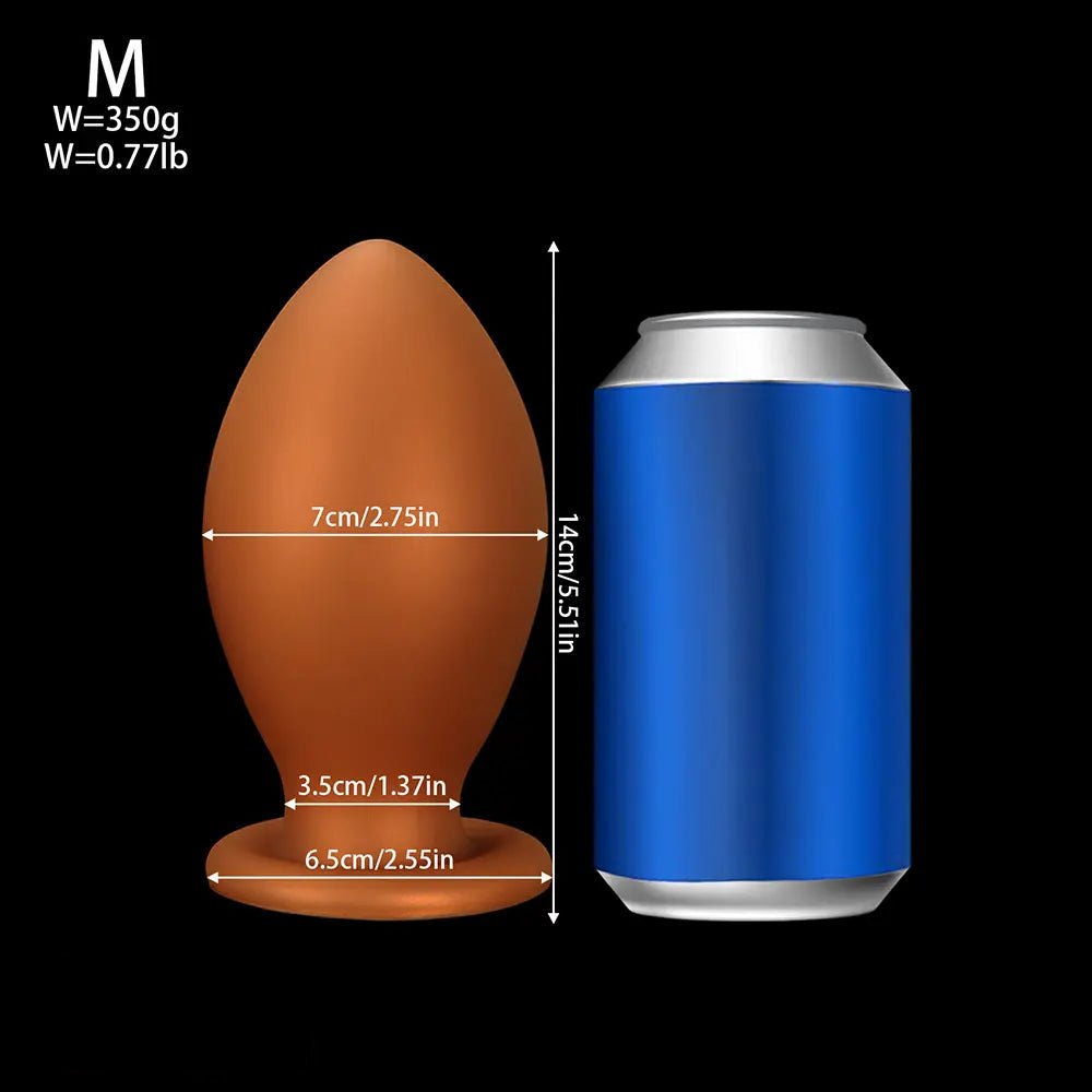Gold silicone egg-shaped butt plug