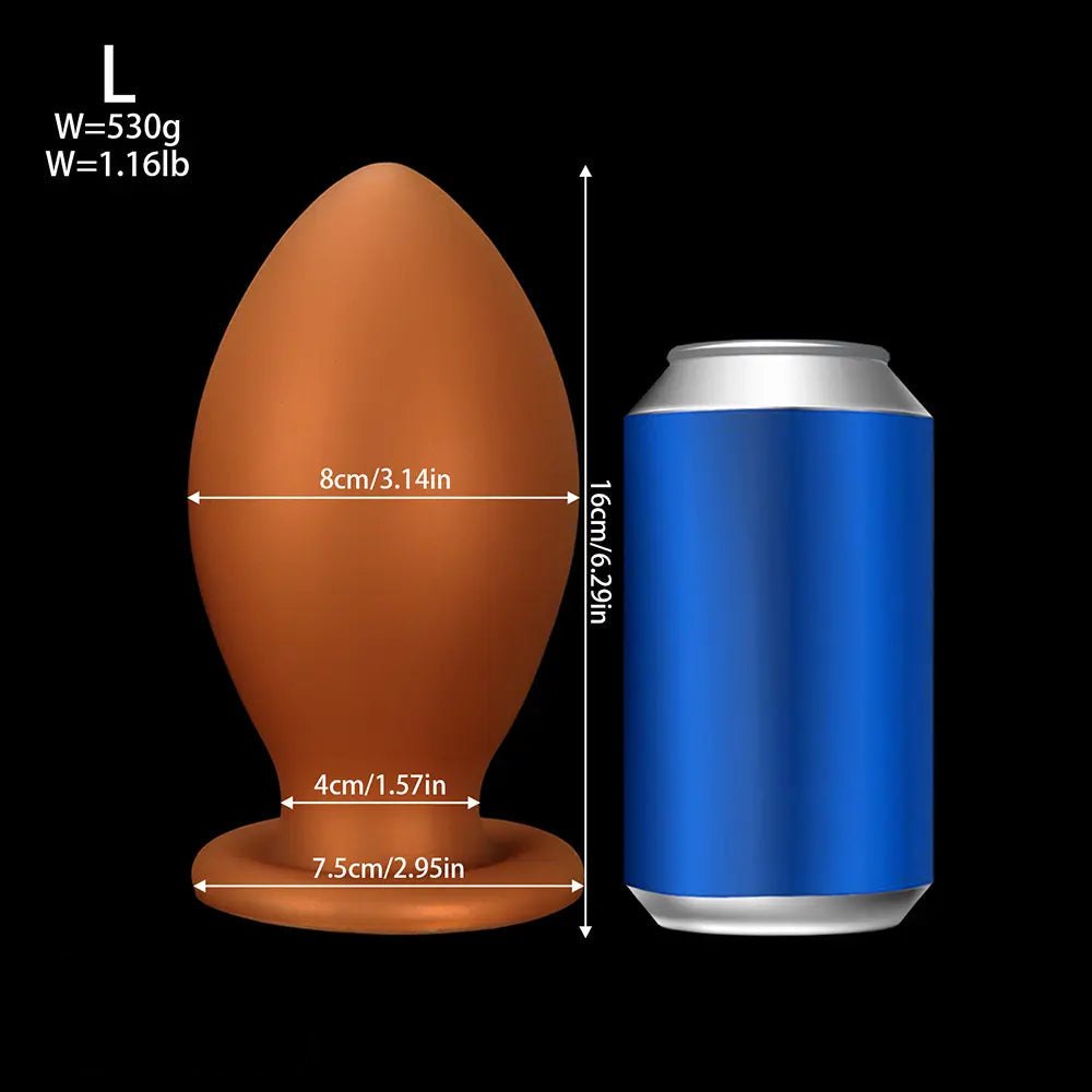 Gold silicone egg-shaped butt plug