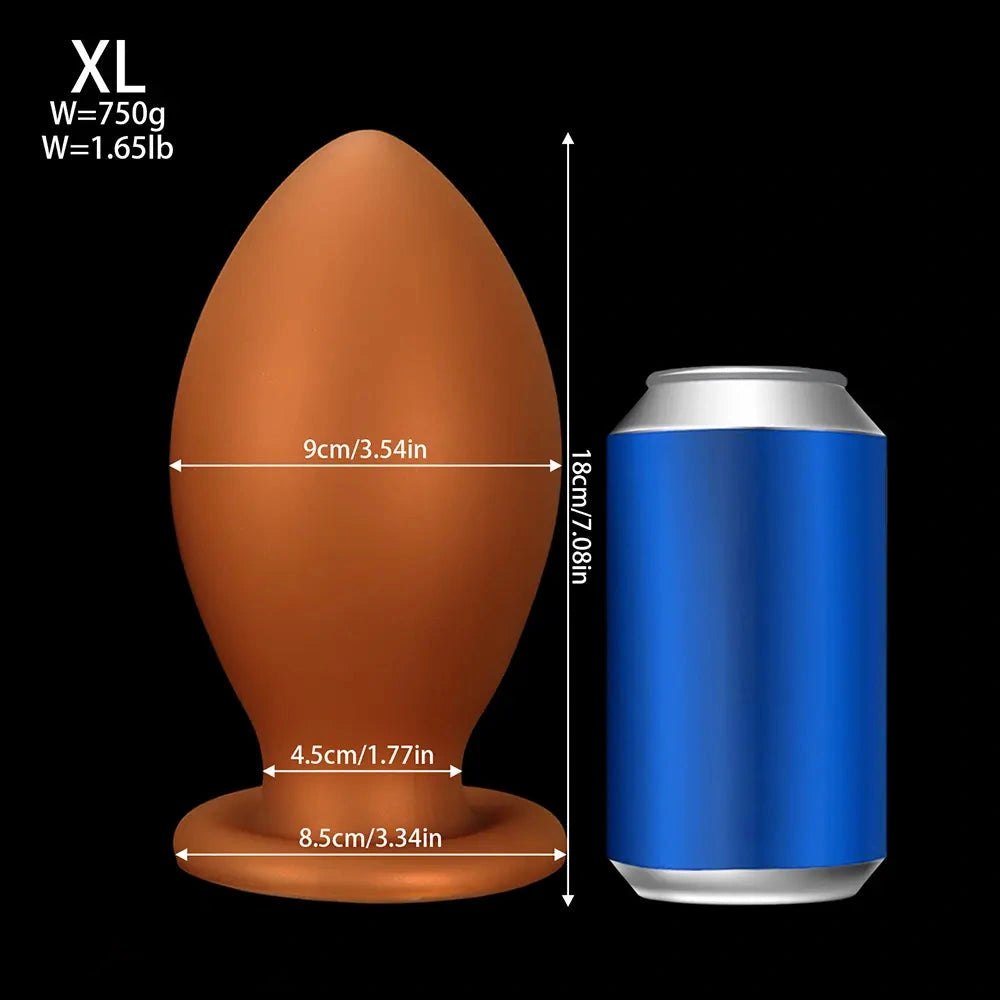 Gold silicone egg-shaped butt plug