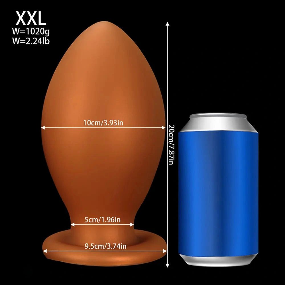 Gold silicone egg-shaped butt plug