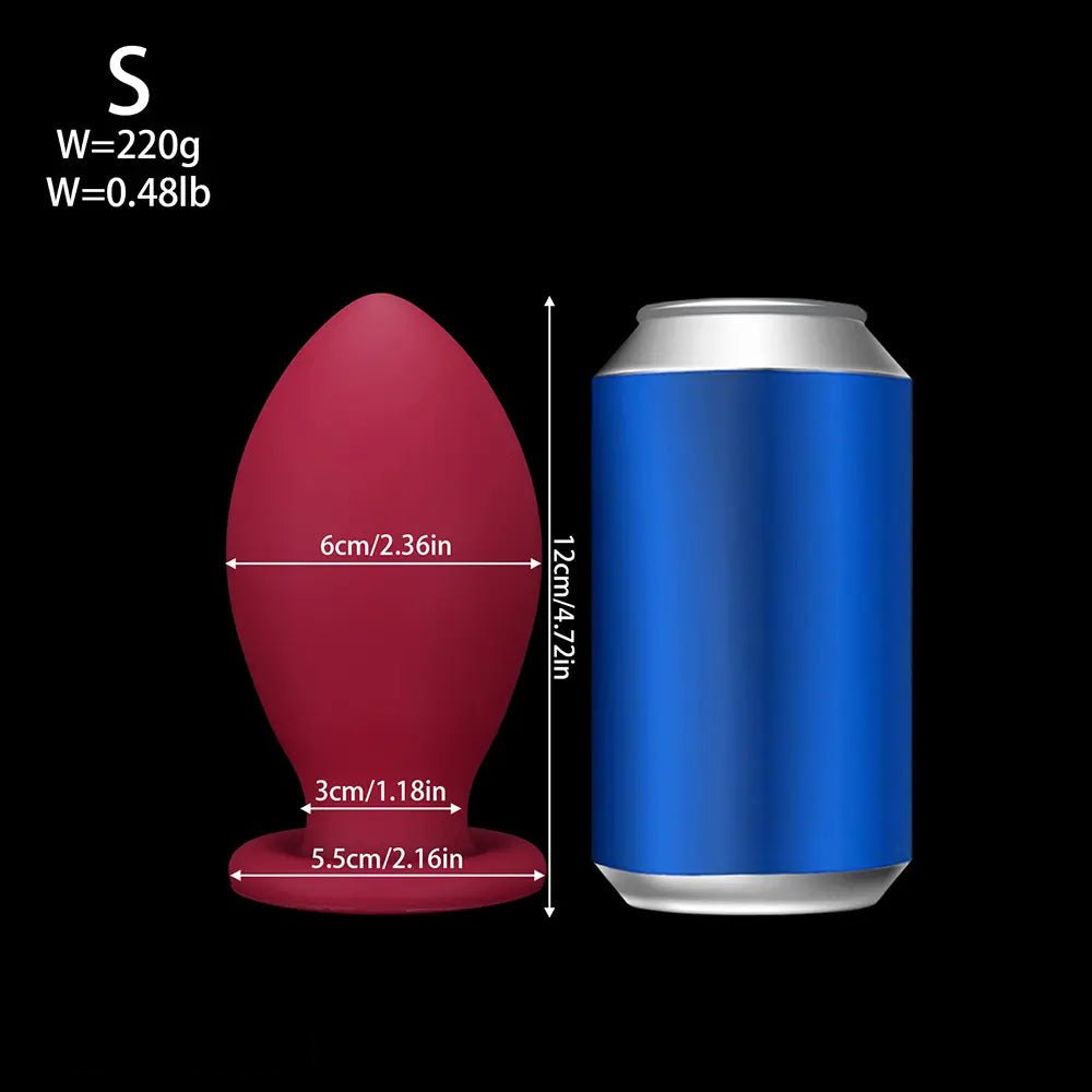 Red silicone egg-shaped butt plug