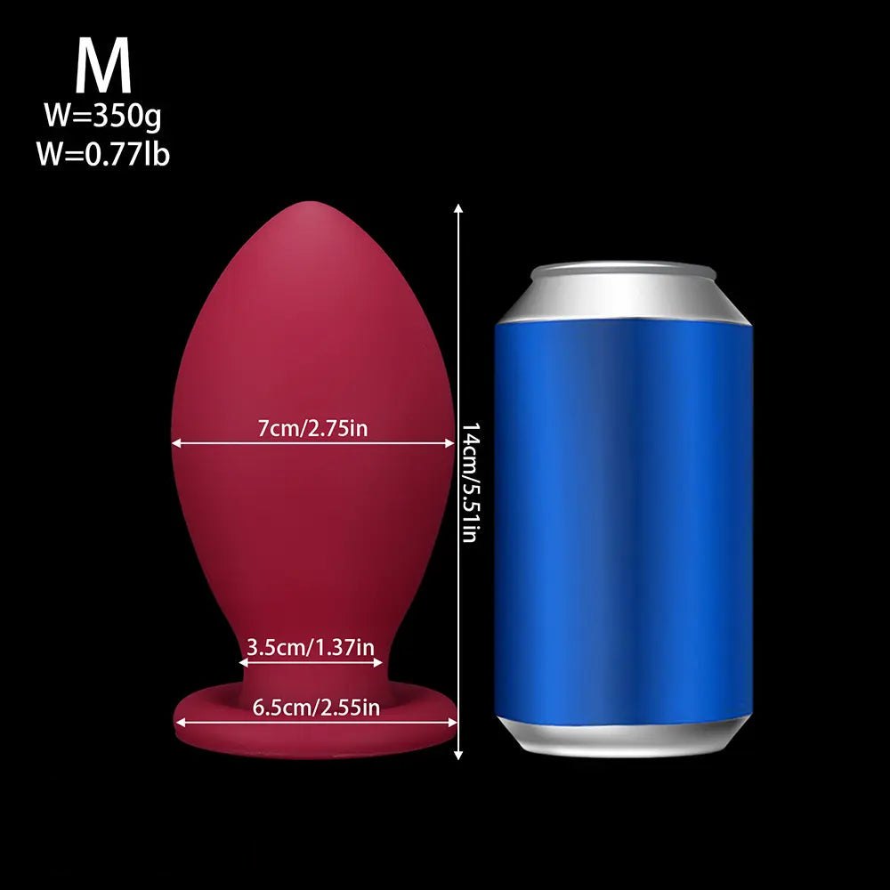 Red silicone egg-shaped butt plug