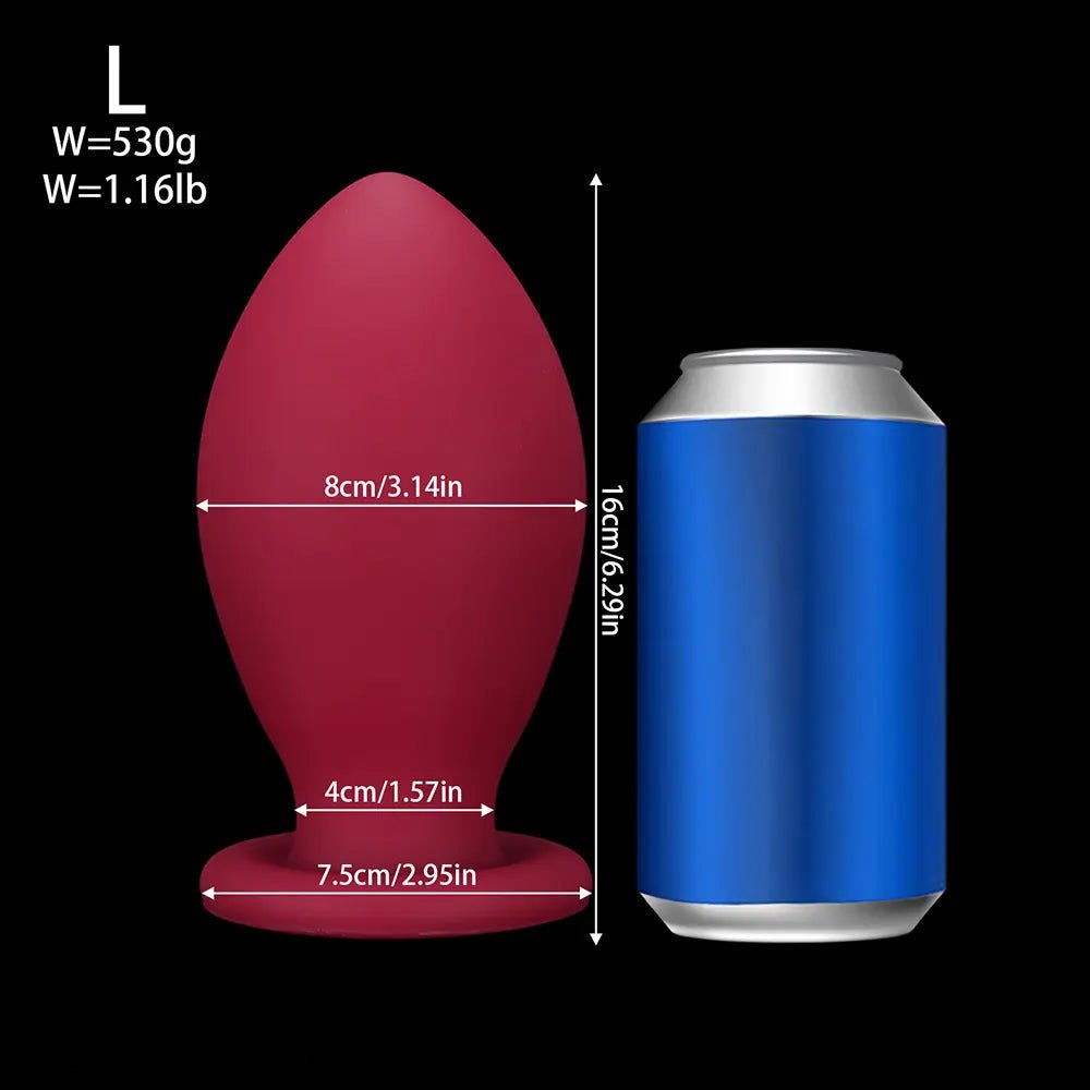 Red silicone egg-shaped butt plug