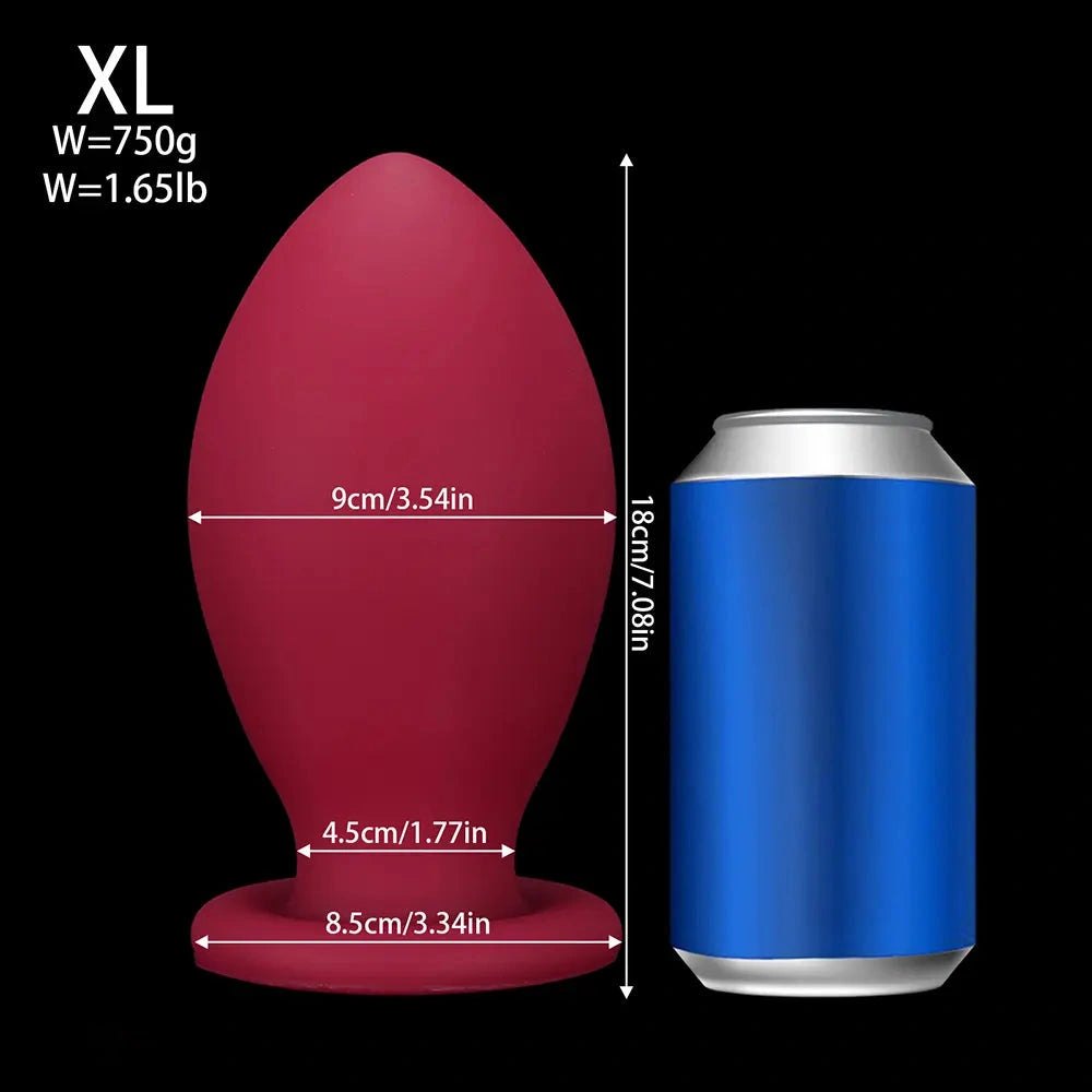 Red silicone egg-shaped butt plug