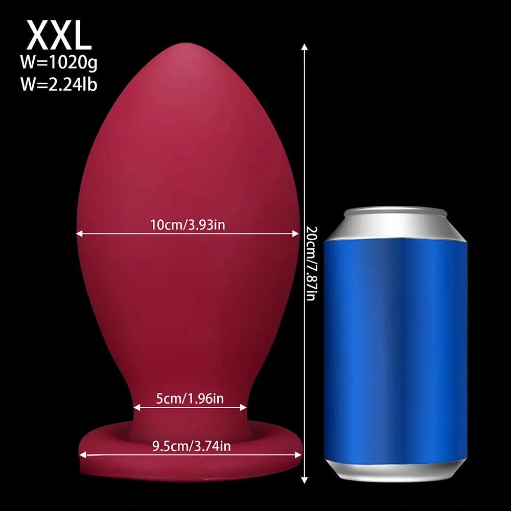 Red silicone egg-shaped butt plug