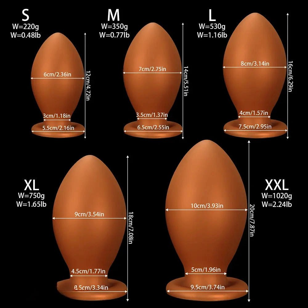 Silicone egg-shaped butt plug, photo 14