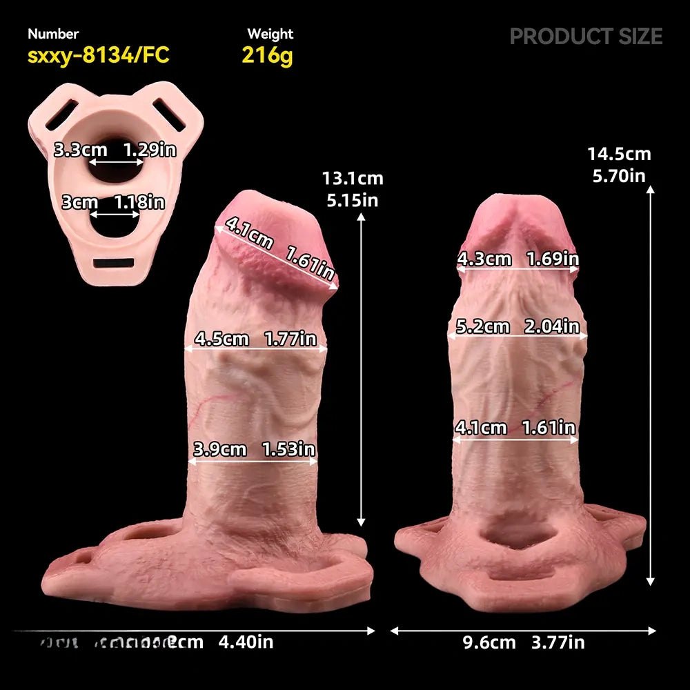 Flesh-toned hollow silicone extender sleeve, photo 5