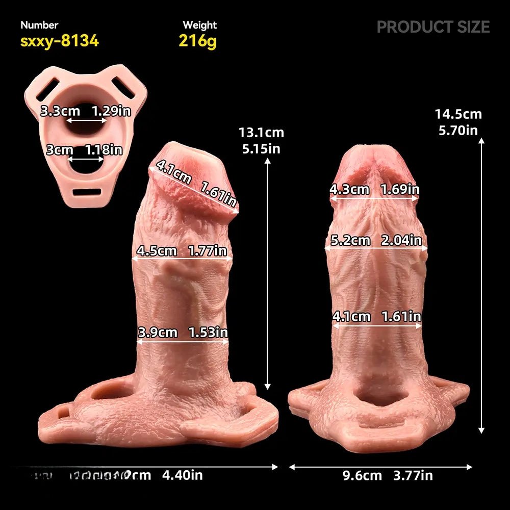 Flesh-toned hollow silicone extender sleeve, photo 6