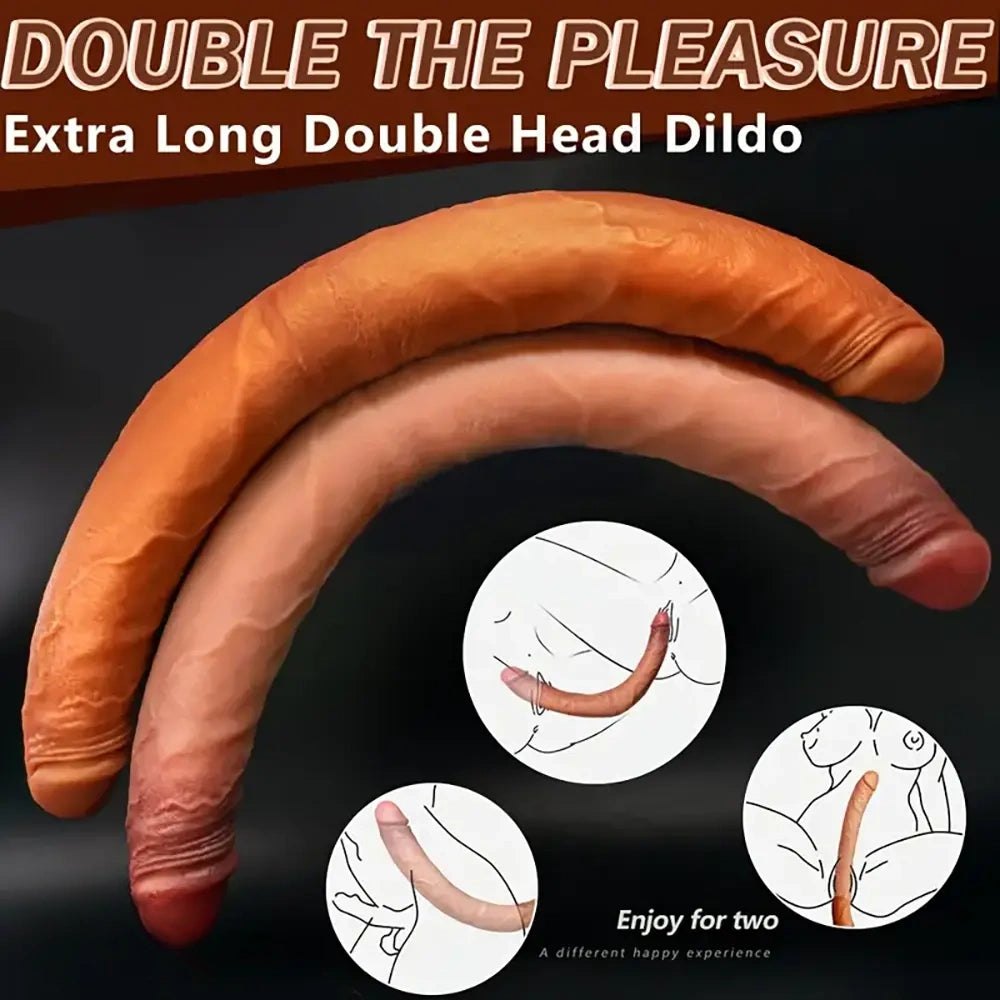 Double-ended silicone dildo with two insertable heads, photo 6