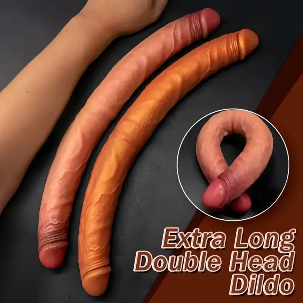 Double-ended silicone dildo with two insertable heads, photo 7