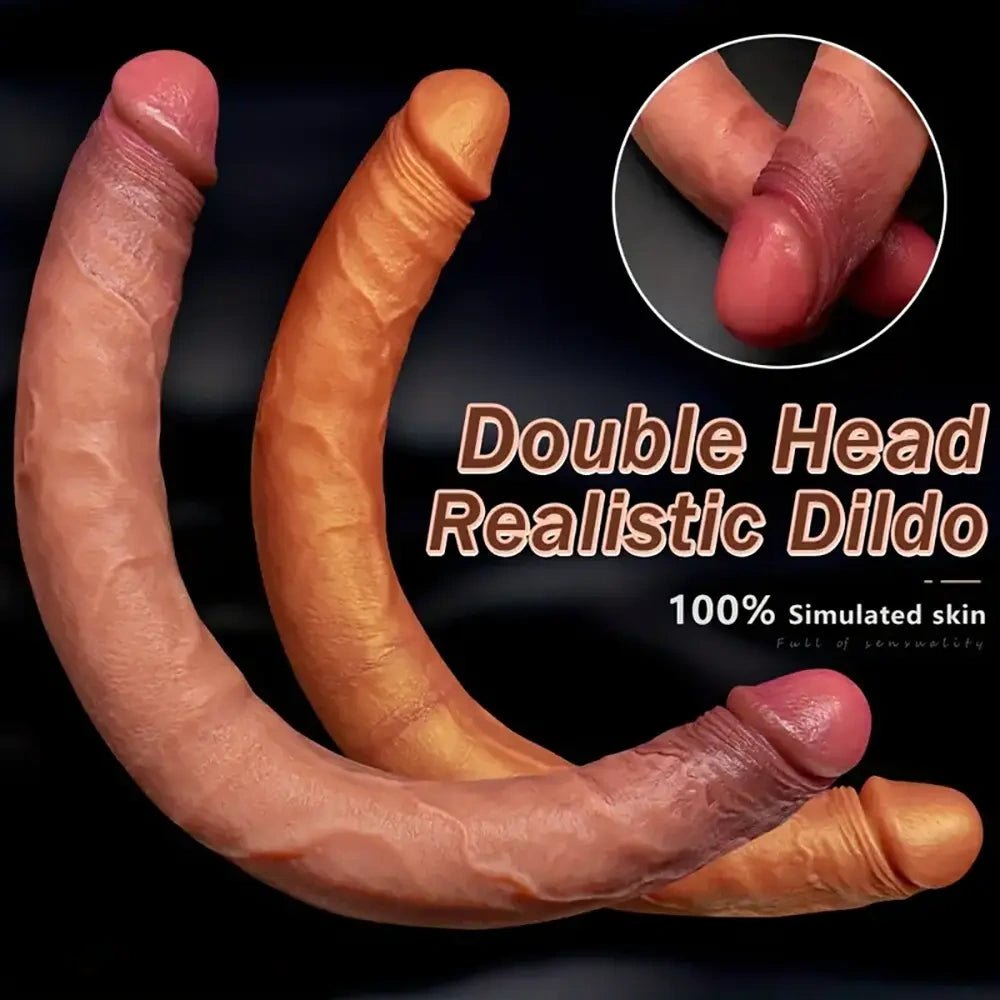 Double-ended silicone dildo with two insertable heads, photo 8