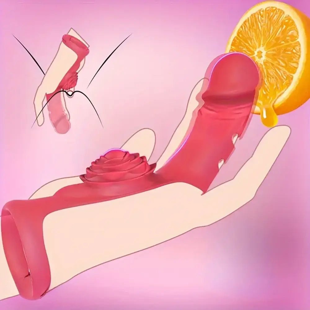 Red silicone finger dildo, photo 2