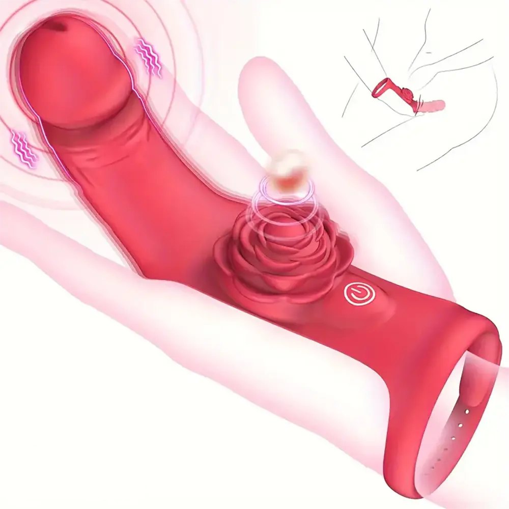 Red silicone finger dildo, photo 9