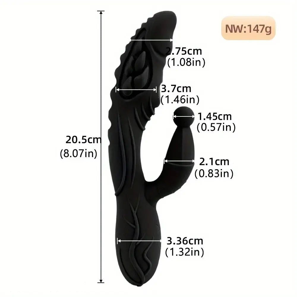 F silicone g-spot wand dildo with handle