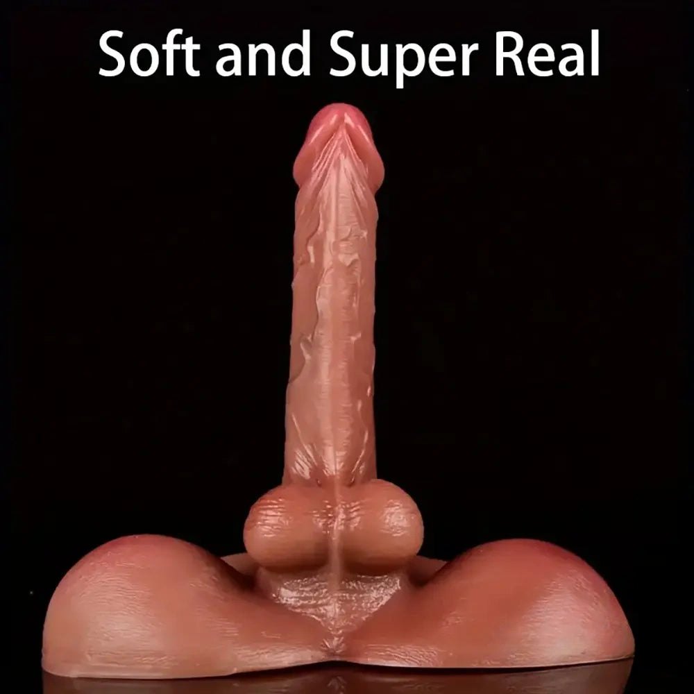 Flesh-toned silicone torso with attached dildo, photo 5