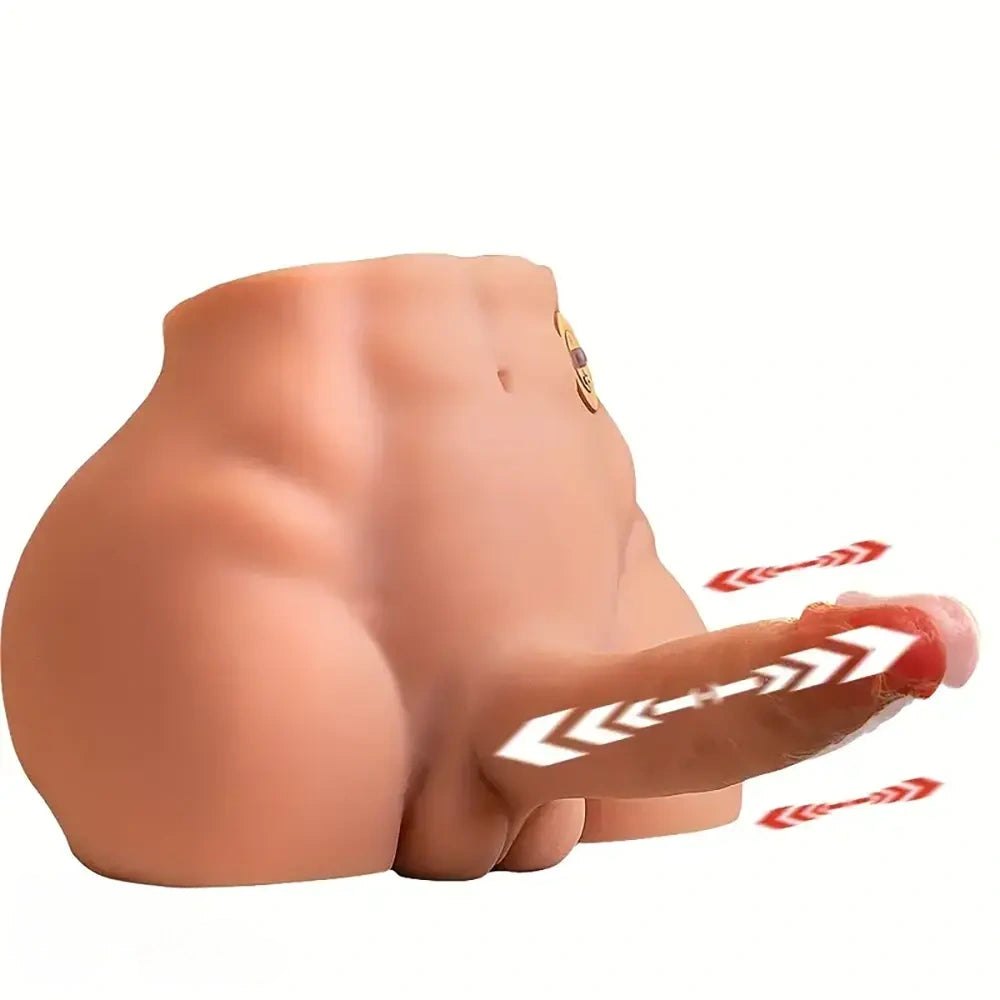 Flesh tone silicone hip torso with dildo, photo 1