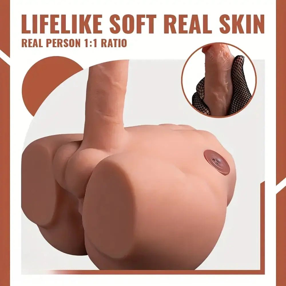 Flesh tone silicone hip torso with dildo, photo 10