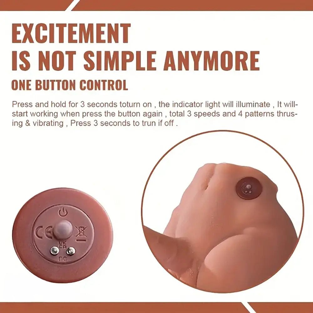 Flesh tone silicone hip torso with dildo, photo 4