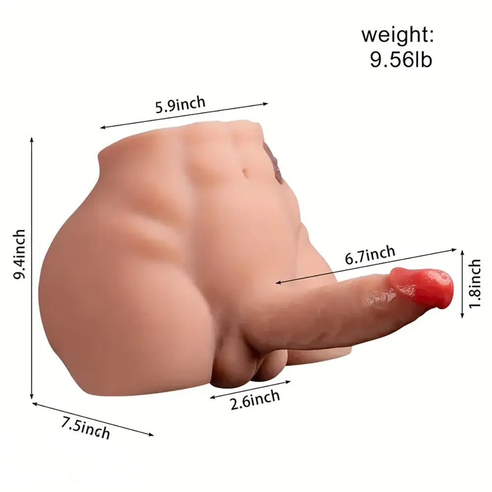 Flesh tone silicone hip torso with dildo, photo 7