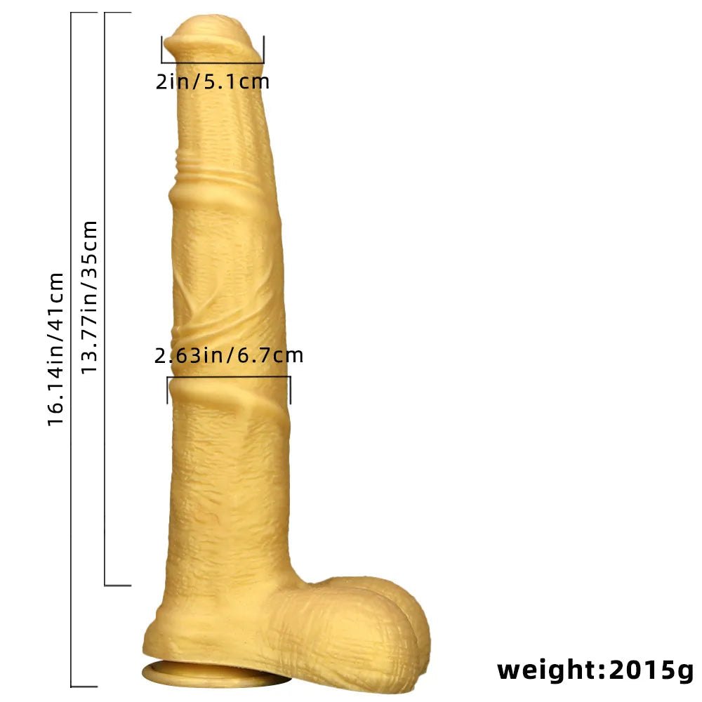 Gold silicone horse knot dildo