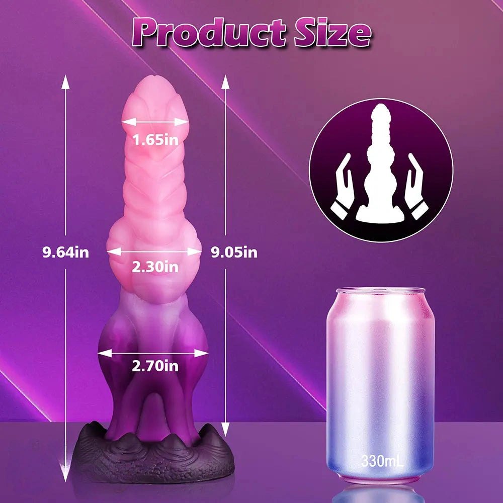 #1 swirled silicone knot monster dildo with suction cup base