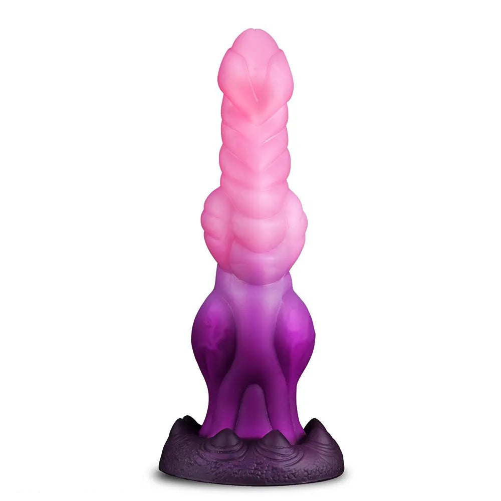 Swirled silicone knot monster dildo with suction cup base, photo 1