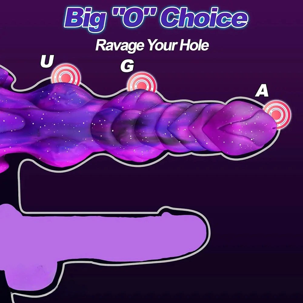 Swirled silicone knot monster dildo with suction cup base, photo 3