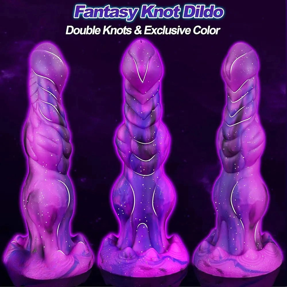 Swirled silicone knot monster dildo with suction cup base, photo 6