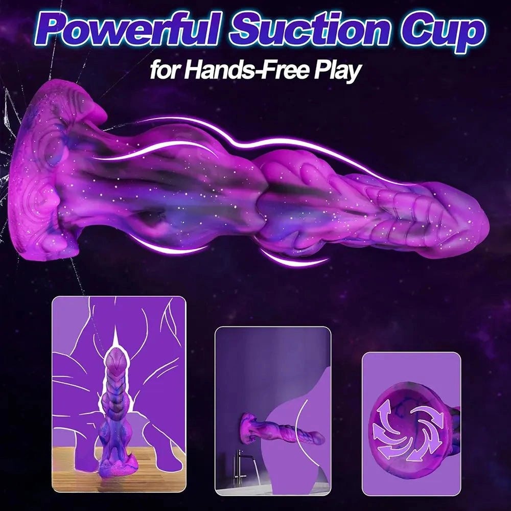 Swirled silicone knot monster dildo with suction cup base, photo 7