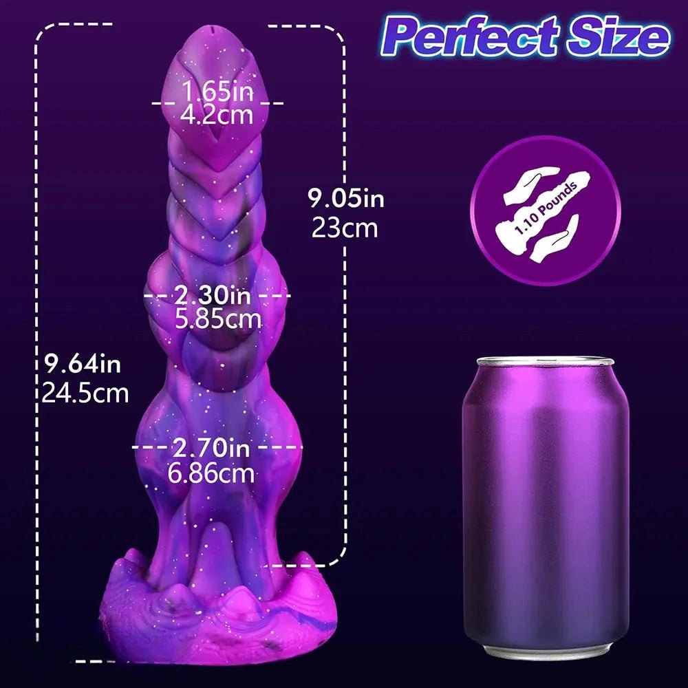 Swirled silicone knot monster dildo with suction cup base, photo 8