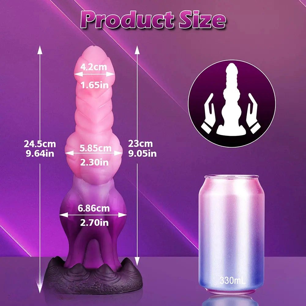 Swirled silicone knot monster dildo with suction cup base, photo 9