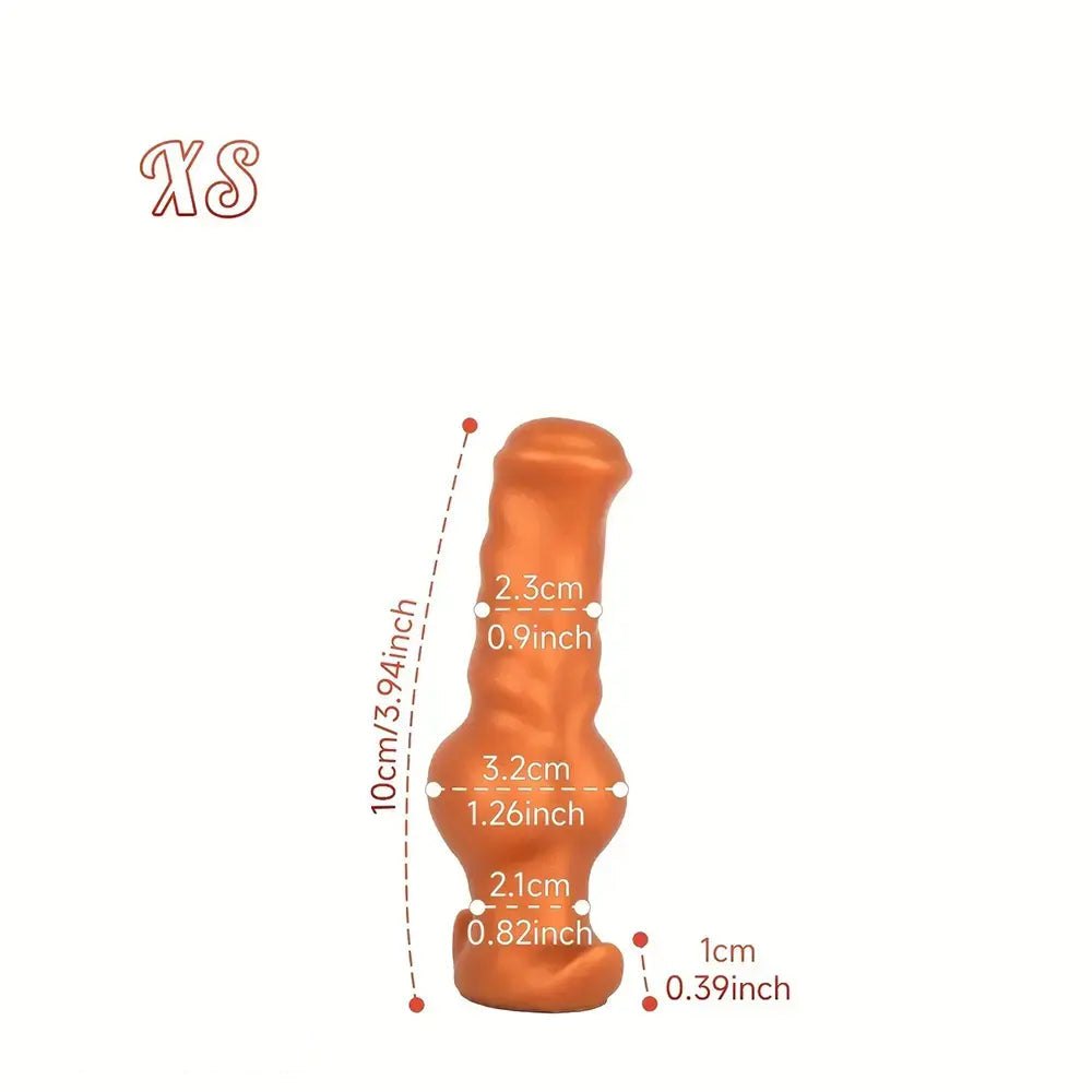 Gold silicone knotted animal dildo