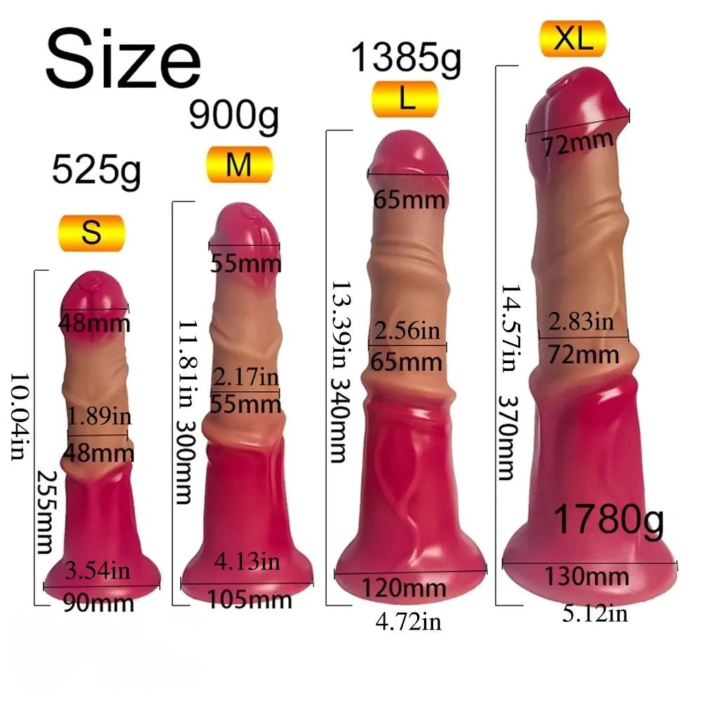Silicone knotted horse style dildo, photo 2