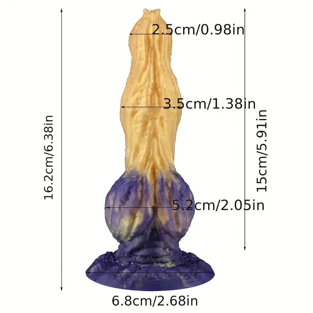Colorful fantasy monster silicone dildo, photo 4