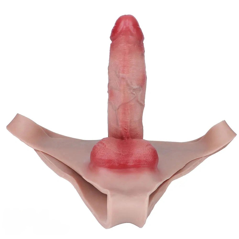 Flesh silicone panty harness with attached dildo, photo 2